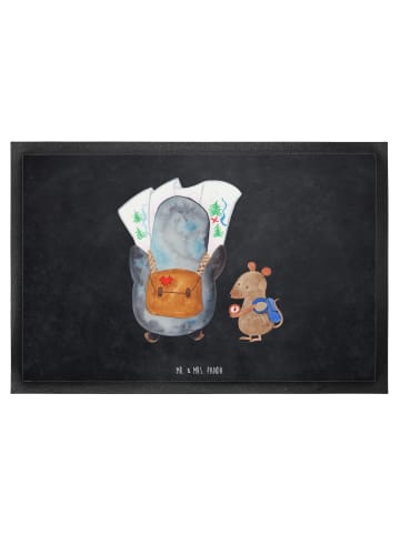 Mr. & Mrs. Panda Fussmatte Pinguin & Maus Wanderer ohne Spruch in Kreidetafel