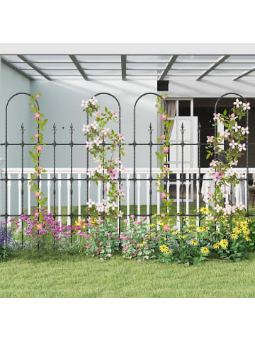 COSTWAY Rankgitter Metall 146 x 186 cm in Schwarz