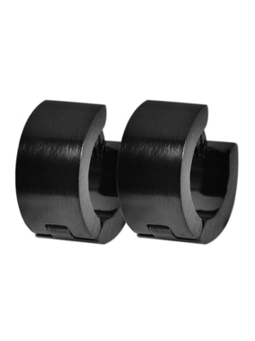 Adeliás Unisex Ohrringe – Klappcreole aus Edelstahl in schwarz