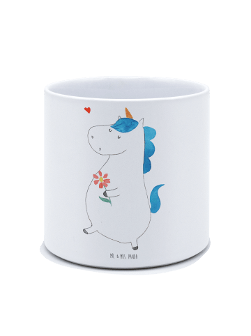 Mr. & Mrs. Panda Blumentopf Groß Einhorn Spaziergang ohne Spruch in Weiß