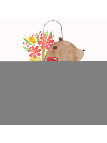 Mr. & Mrs. Panda Shopper Panda Jiu Jitsu mit Spruch in Braun Pastell