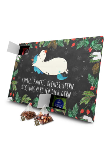 Mr. & Mrs. Panda Advents-Teekalender Einhorn Schnuller mit Spruch in Kreidetafel