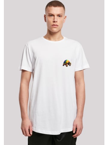 F4NT4STIC Long Cut T-Shirt Rainbow Turtle LONG TEE in weiß