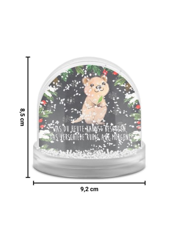 Mr. & Mrs. Panda Schneekugel Weihnachten Quokka Happy mit Spruch in Kreidetafel