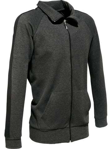 Erwin Müller Interlock-Jersey Freizeitjacke in anthrazit meliert-schwarz