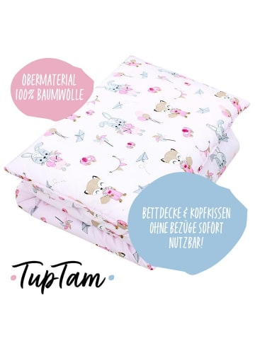 TupTam Kinder Bettdecken Set Gemustert in rosa-kombi