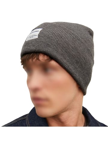Jack and Jones Long Knit Beanie in Grau