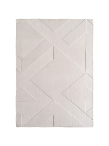 KADIMA DESIGN Teppich Kurzflor Waschbar Geometrisch LAVAREDO Strapazierfähig in Creme
