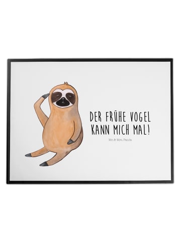 Mr. & Mrs. Panda Schreibtischunterlage Faultier Vogel mit Spruch in Weiß
