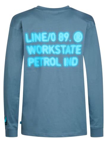 Petrol Industries Langarmshirt mit Print Ironlake in Blau