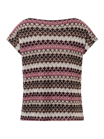 More & More trendiges Ajourmuster-Kurzarmshirt in fancy jesey