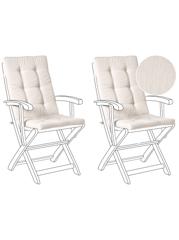 Beliani 2er-Set Auflagen MAUI PREMIUM in Beige
