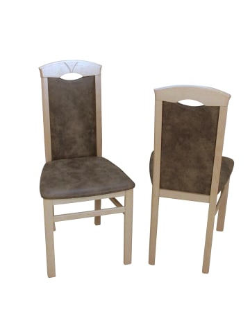 möbel-direkt Stühle (2 Stück) Bodo in Gestell natur, Stoff braun