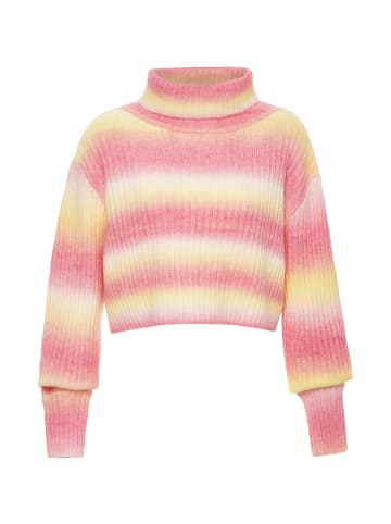 Sidona Rollkragenpullover in ROSA GELB MEHRFARBIG