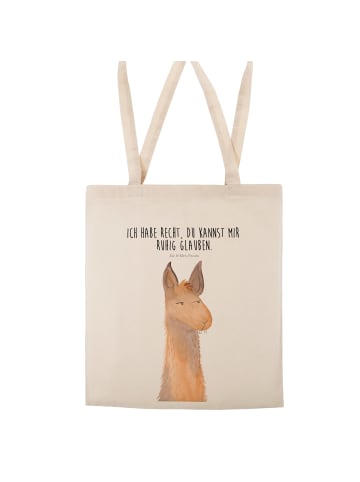 Mr. & Mrs. Panda Strandtasche Lamakopf Genervt mit Spruch in Creme