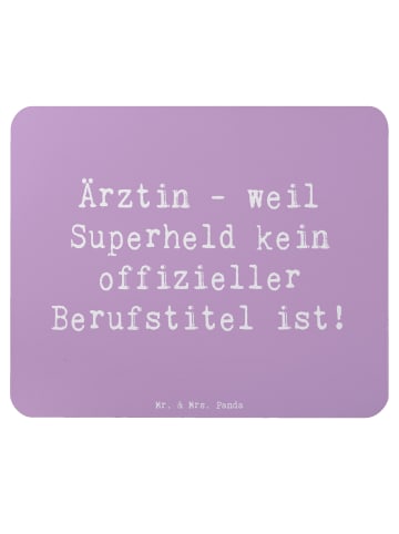 Mr. & Mrs. Panda Mauspad Spruch Ärztin Superheld mit Spruch in Lavendeltraum