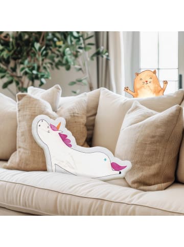 Mr. & Mrs. Panda Kuschelkissen Einhorn Yoga ohne Spruch in Weiß