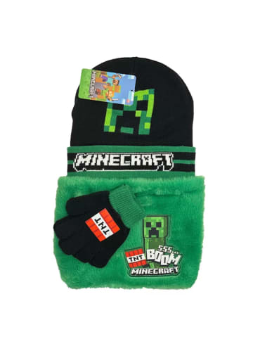 Minecraft Boom Deluxe Kinder Mütze, Schal und Handschuhe Set