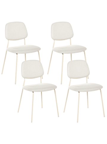 Beliani 4er-Set Esszimmerstuhl RILEY in Weiß/Beige