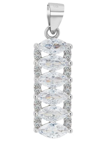 Adeliás Damen Anhänger – Herzanhänger aus 925 Silber mit Zirkonia in silber