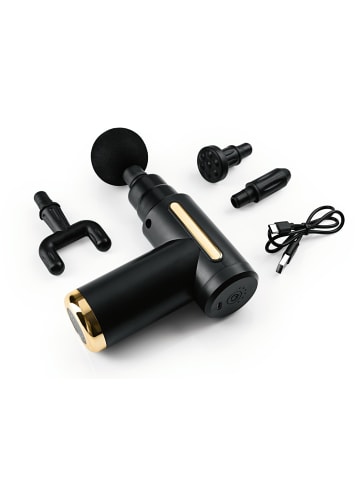 VITALmaxx Mini-Massage Gun 5-tlg. 5V schwarz/gold Schwarz