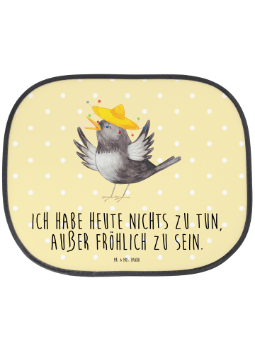Mr. & Mrs. Panda Auto Sonnenblende Rabe Sombrero mit Spruch in Gelb Pastell