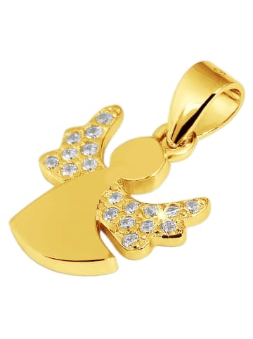 Adeliás Damen Anhänger – Anhänger aus 925 Silber mit Zirkonia in gold