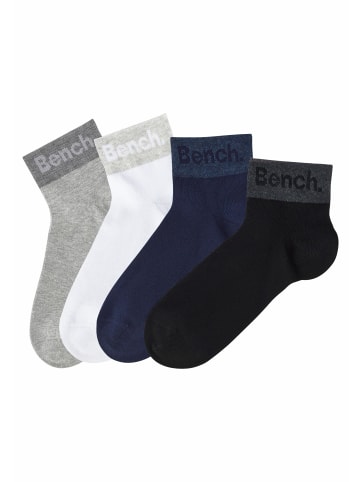 Bench Kurzsocken in 2x schwarz, 2x weiß, 2x hellgrau-meliert, 2x blau