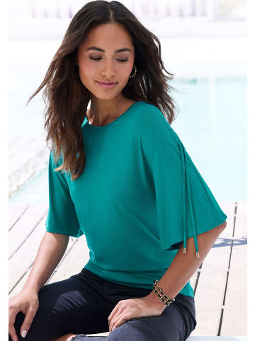 LASCANA Rundhalsshirt in smaragd