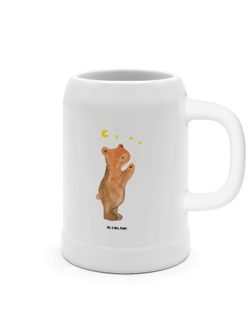 Mr. & Mrs. Panda Bier Seidel Verliebter Bär ohne Spruch in Weiß