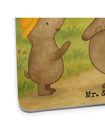 Mr. & Mrs. Panda Tischuntersetzer Bären mit Hut Design mit Spruch in Weiß