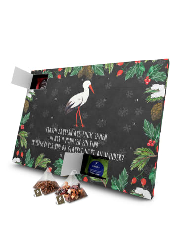 Mr. & Mrs. Panda Advents-Teekalender Storch mit Spruch in Kreidetafel