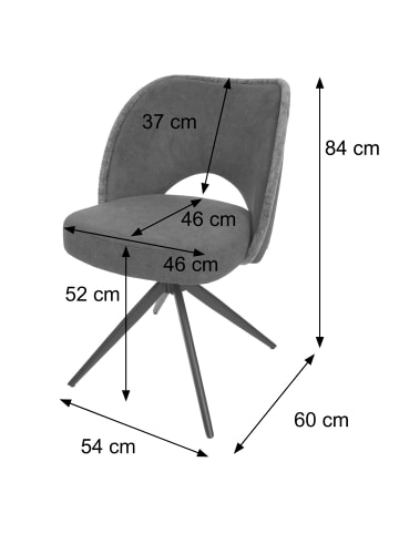 MCW 2er-Set Esszimmerstuhl N72, Dunkelgrau