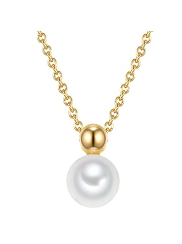 Valero Pearls Kette mit Anhänger Sterling Silber gelbgold Süßwasser Zuchtperle weiß in gelbgold