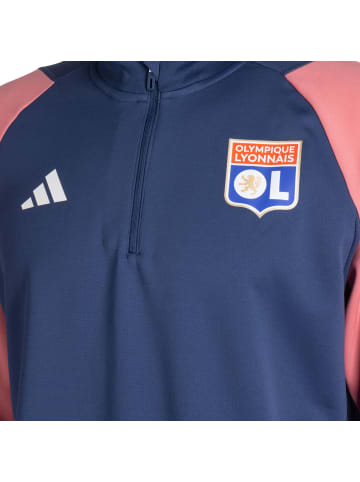 adidas Performance Trainingstop Olympique Lyon in dunkelblau / lachs