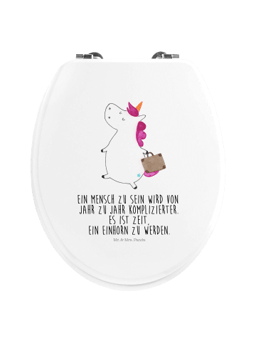 Mr. & Mrs. Panda Toilettendeckel Einhorn Koffer mit Spruch in Weiß