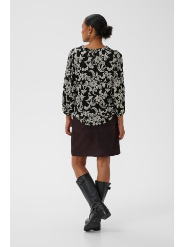 Kaffe Langarm-Bluse KAriani Regular fit in Black Deep/Chalk Paisley