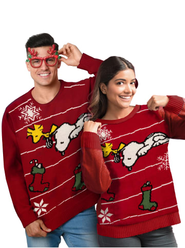 Snoopy The Peanuts Winterpullover - Snoopy in rot