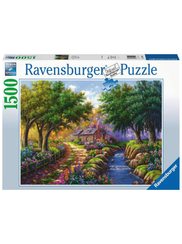 Ravensburger Puzzle 1.500 Teile Cottage am Fluß Ab 14 Jahre in bunt