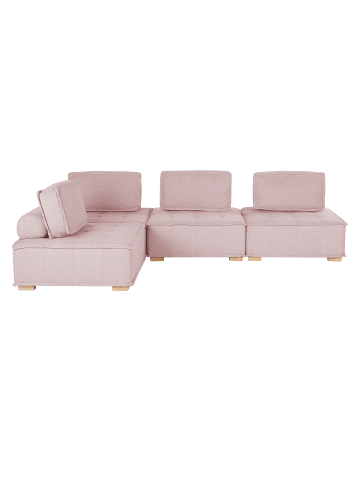 Beliani 4-tlg Modulsofa TIBRO in Rosa/Braun