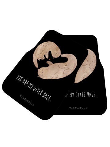 Mr. & Mrs. Panda Fußmatte Fürs Auto Otter Herz mit Spruch in Schwarz