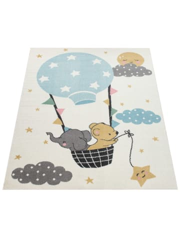 KADIMA DESIGN Kinderteppich Ballon mit Tieren Kinderzimmer in Creme