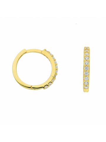 Adeliás Damen 333 Gold Ohrringe / Creolen mit Zirkonia in gold