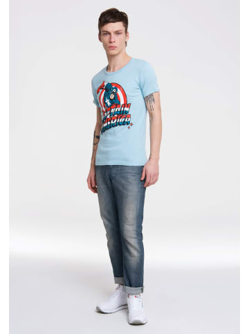 Logoshirt T-Shirt Captain America in hellblau