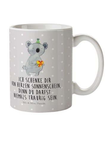 Mr. & Mrs. Panda Pott Koala Geschenk mit Spruch in Grau Pastell