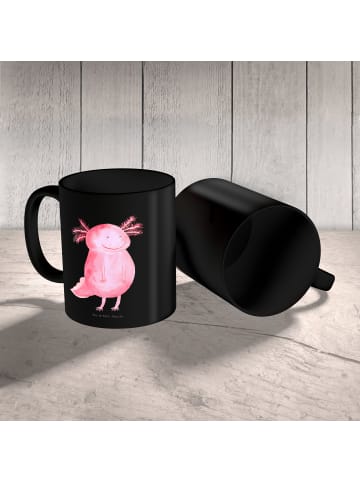 Mr. & Mrs. Panda Keramiktasse Axolotl Glücklich ohne Spruch in Schwarz
