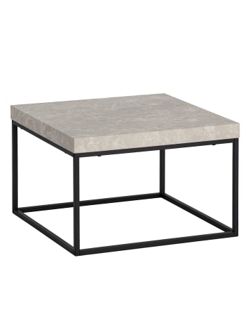KADIMA DESIGN Couchtisch 60x60x38 cm Sandfarben Sofatisch in Stein-Optik Modern, in Beige