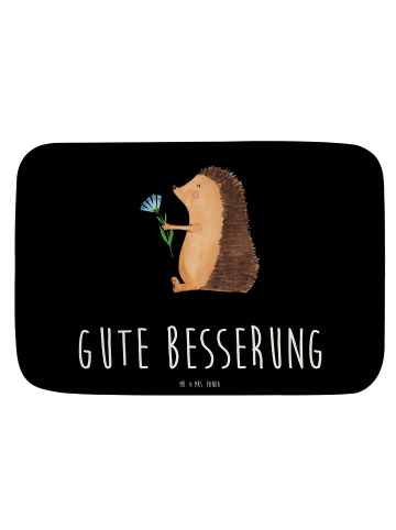 Mr. & Mrs. Panda Badematte Igel Blumen mit Spruch in Schwarz