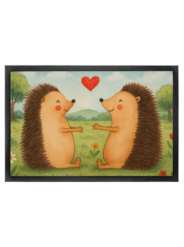 Mr. & Mrs. Panda Schmutzfangteppich Igel Liebe Design ohne Spruch in Weiß