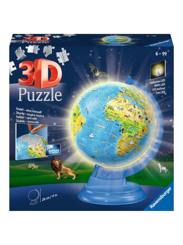 Ravensburger Konstruktionsspiel Puzzle 180 Teile Puzzle-Ball Kinderglobus mit Licht deutsch 6-99 Jahre in bunt